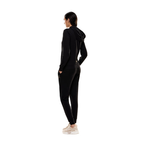 Tuta Donna Evolution, con logo strass, felpa full zip e pantalone jogger